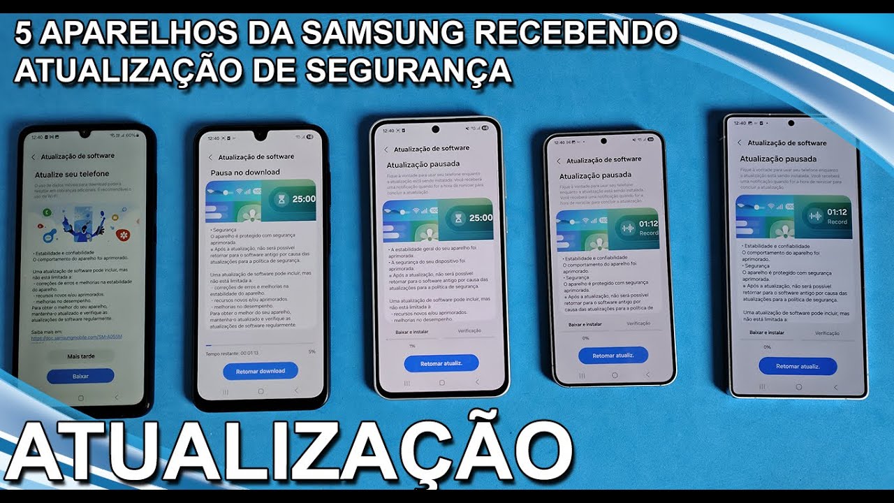 ATUALIZAÇÃO DE SEGURANÇA CHEGANDO PARA 5 APARELHOS DA SAMSUNG: A05, A26, A36, S25 E S25 ULTRA