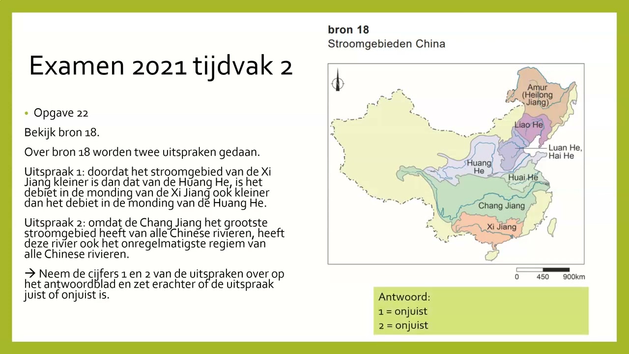 Aardrijkskunde, 4 mavo, Examentraining Water China, examen 2021 tijdvak 2