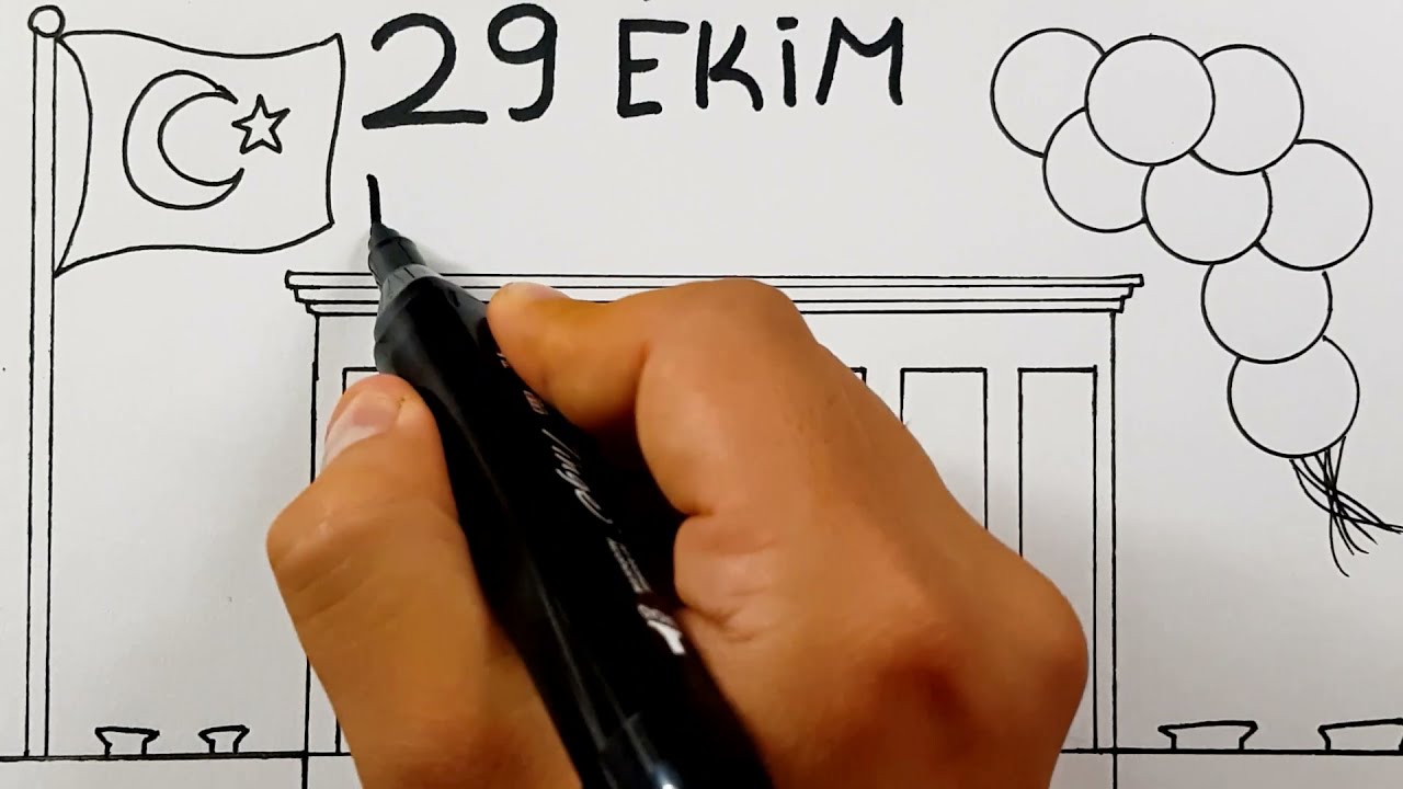 ANITKABİR VE 29 EKİM CUMHURİYET RESMİ NASIL ÇİZİLİR