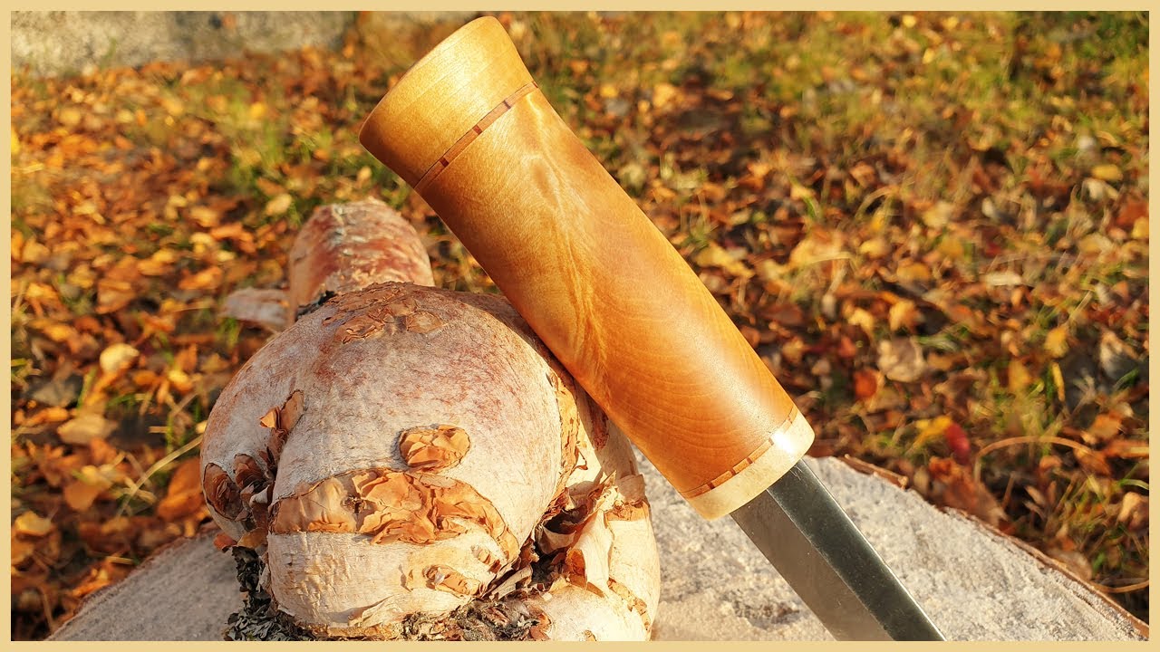 Ручка для ножа из карельской березы #curlybirch #изготовлениеножей #ручнаяработа