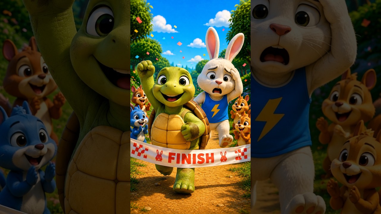 Rabbit & Tortoise Friendship Race 🐰🐢💛 | Win or Lose, Enjoy Together! 💖 #kidslearning