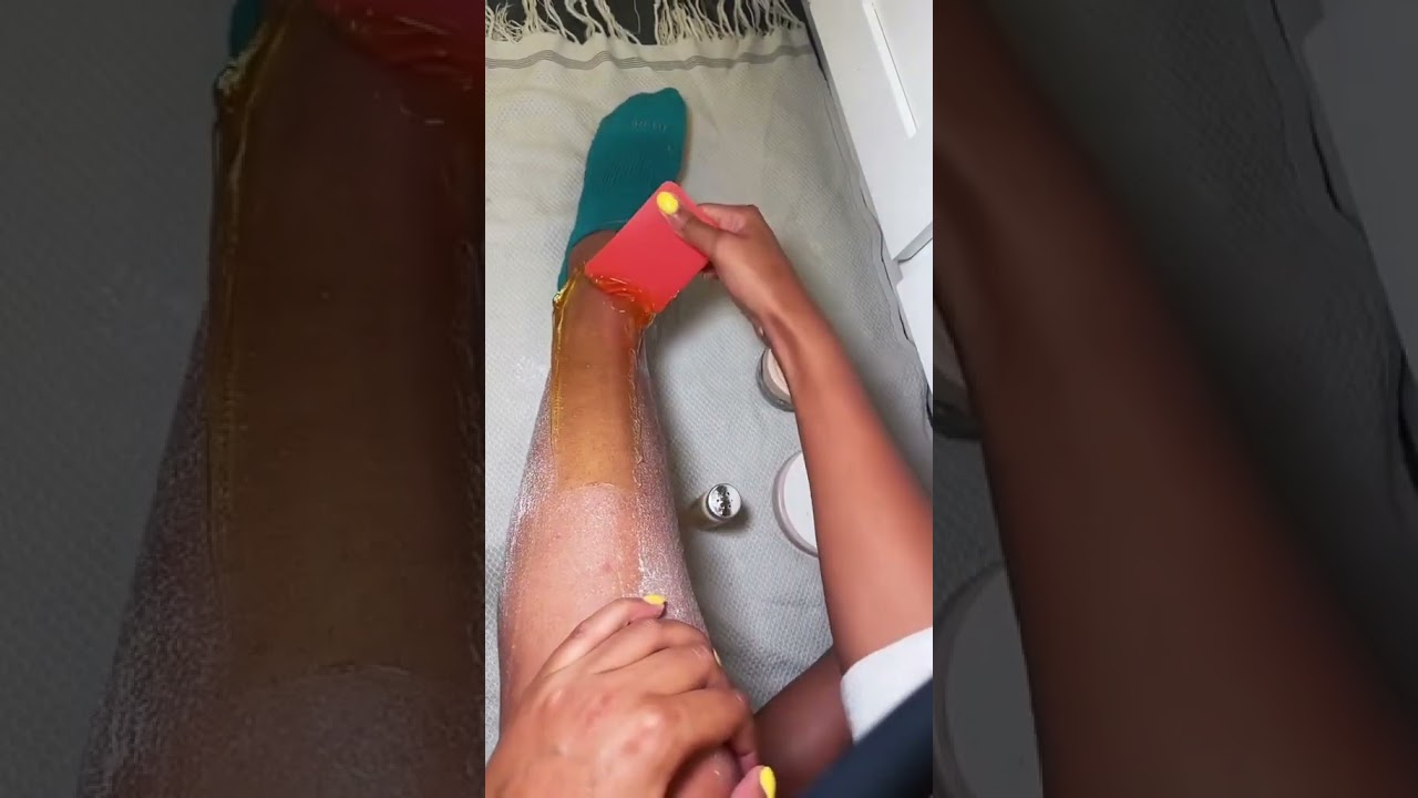 sugar waxing legs🦵 #hairremoval #sugarwaxing