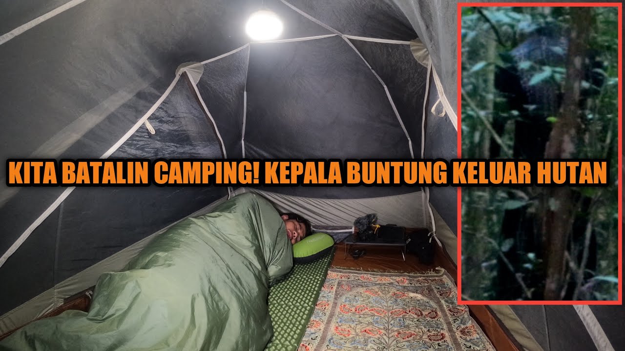 SOLO CAMPING HORROR~PENAMPAKAN KEP4L4 BUNTUNG LEWAT MENJELANG SENJA.