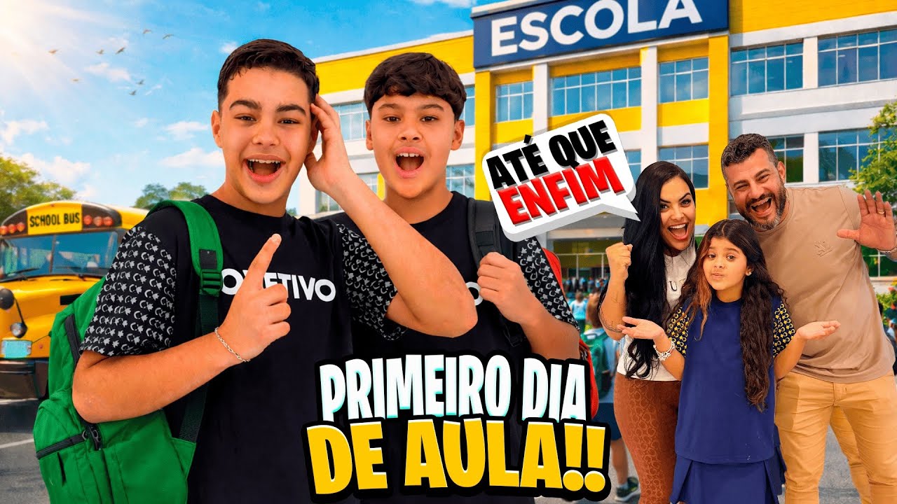 ROTINA DO PRIMEIRO DIA DE AULA DOS MENINOS✏️TUDO OQ FIZEMOS📒24H