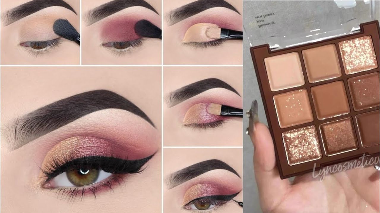 Natural makeup tutorial for brown eyes practice on eye dummy 