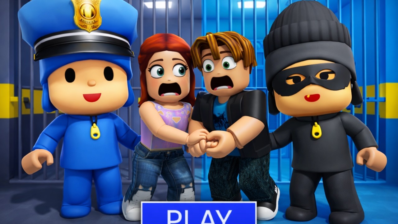 POCOYO POLICE vs THIEF PRISON RUN! 😱 CRAZY Escape Obby in Roblox!