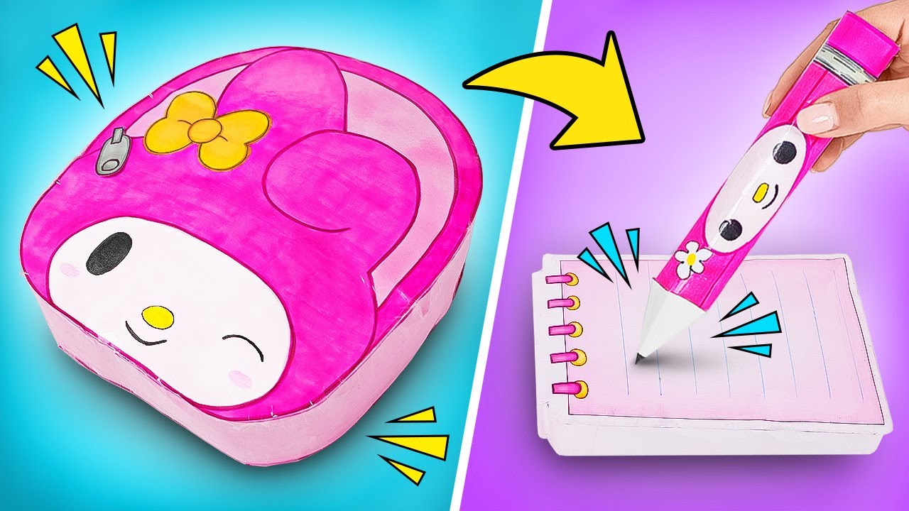 Kerajinan Kertas Kembali ke Sekolah || DIY Seru Bergaya My Melody 💟