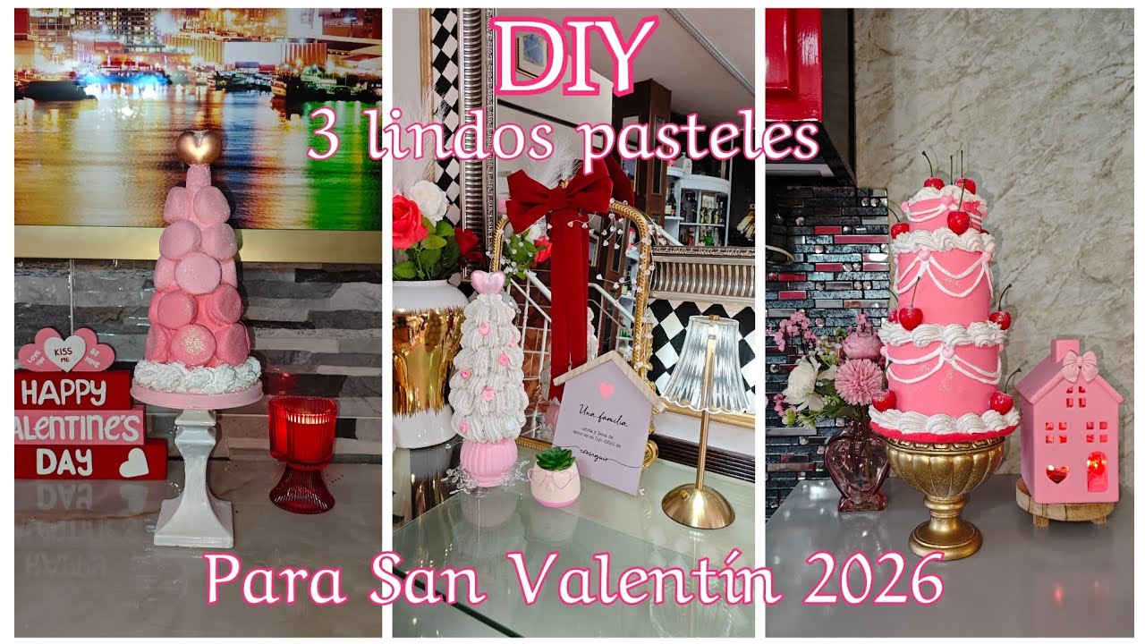 DIY 3 lindos pasteles para San Valentín 2026💗🍰