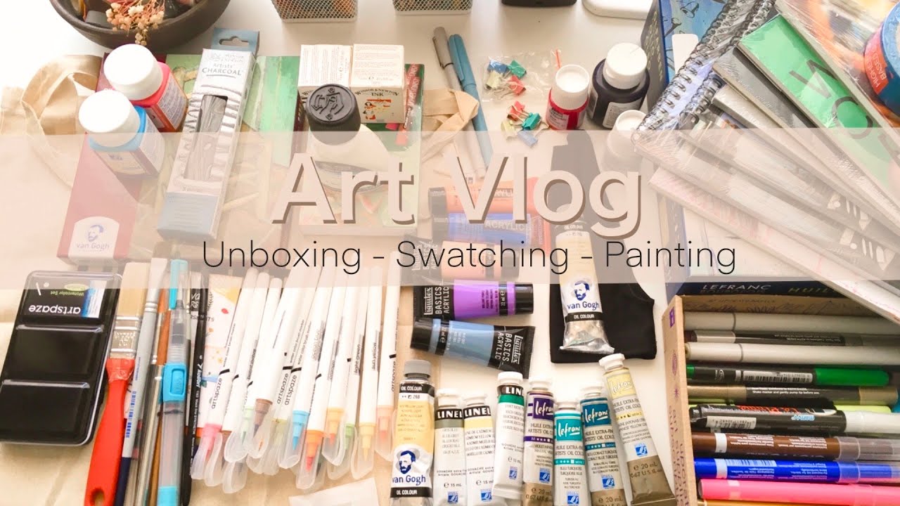 Art Vlog - Unboxing Huge Upcrate Box + Swatching & Painting