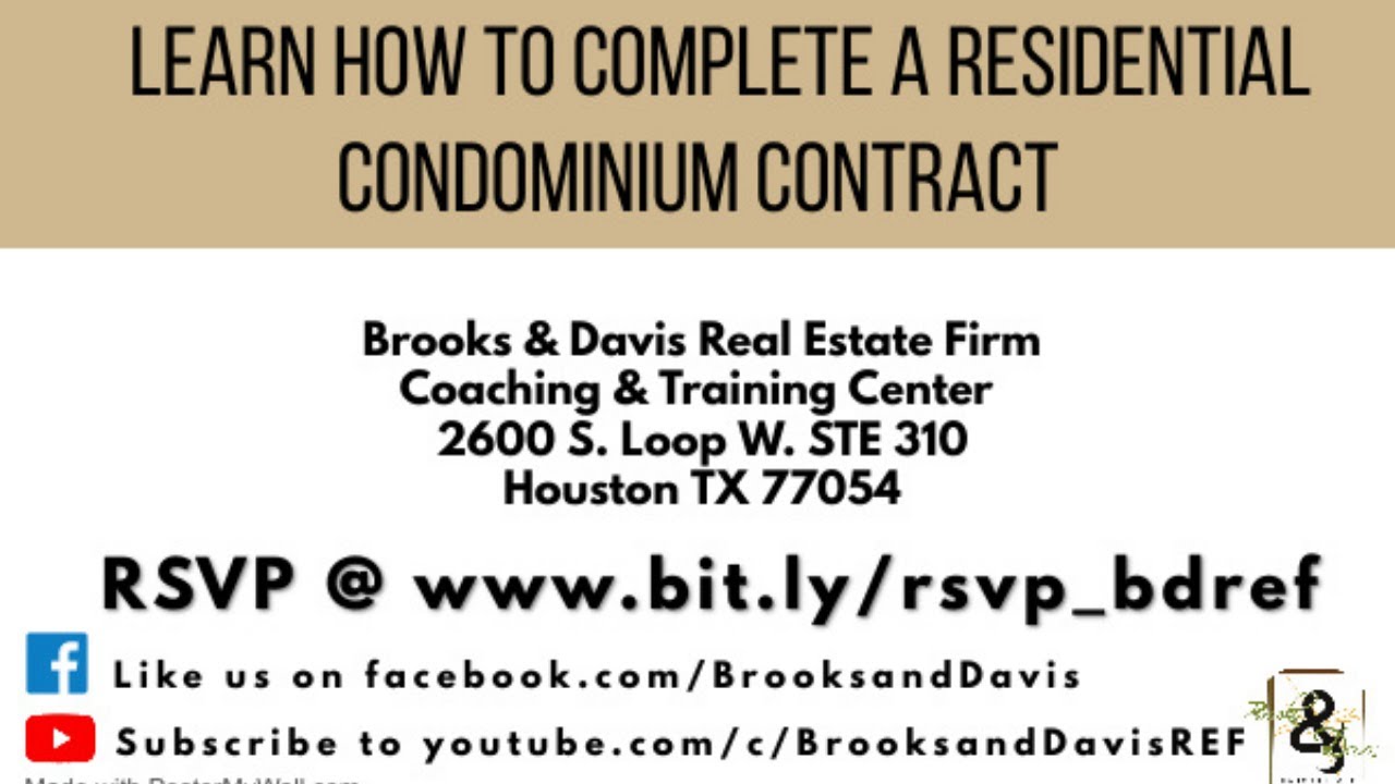 Learn How To Complete A Residential Condominium Contract | Real Estate Training |