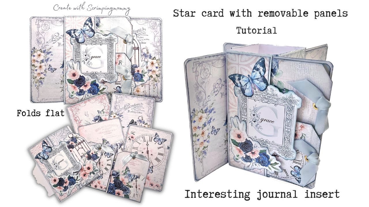 Star card with removable panels Interesting journal insert