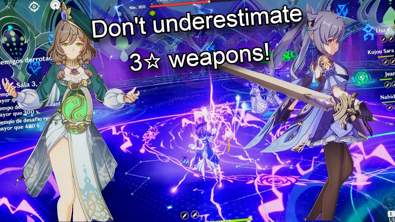 3☆ WEAPONS ARE UNDERRATED! Lisa & Keqing carry teams destroying 4.5 abyss 12 with 3★ weapons.【原神】