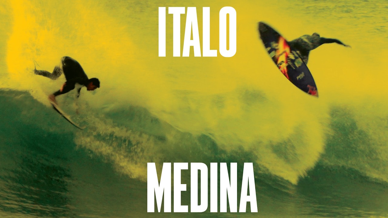 Medina and Italo in perfect offshore Bells, Rip Curl Pro warm up session