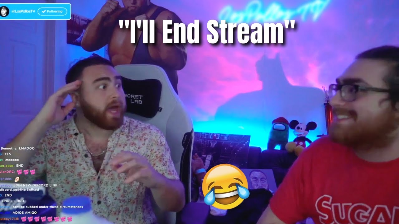 LosPollosTV FREAKS OUT WHEN JUKE HILARIOUSLY PRANKS HIM THAT HE HAS TO END STREAM BECAUSE OF 