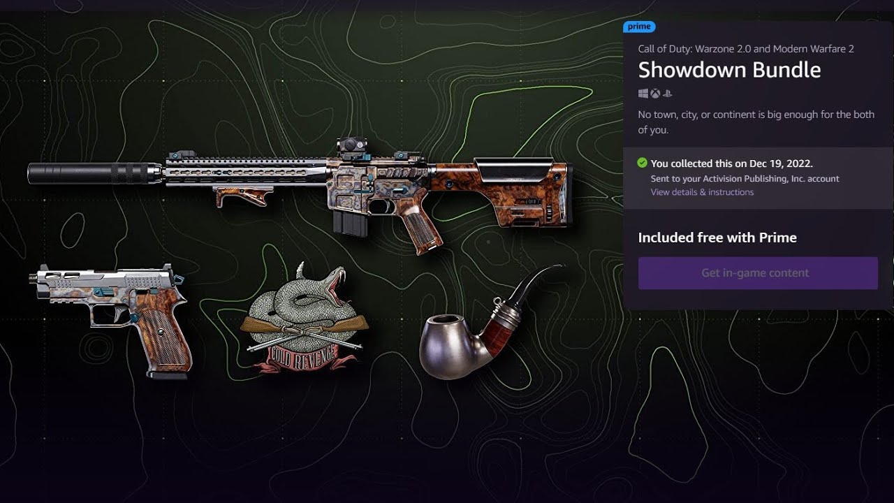 New FREE WARZONE 2 Showdown Bundle from Call of Duty when you sign up for Amazon Prime Gaming.