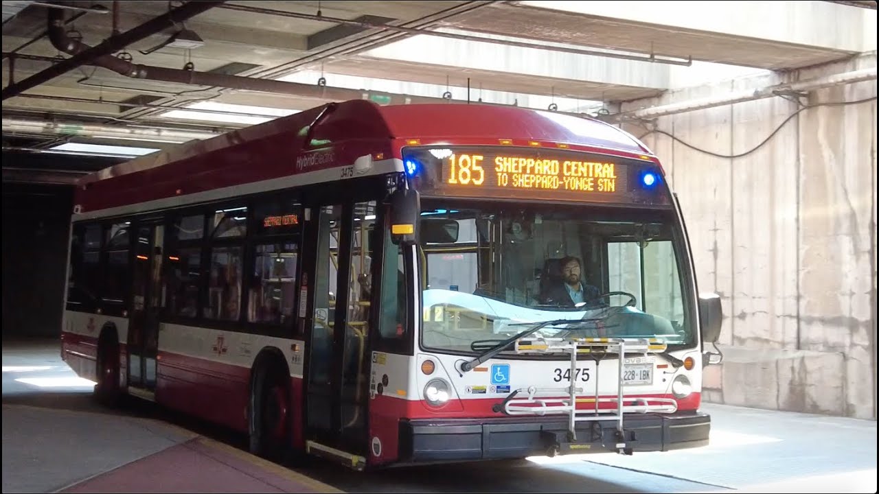 TTC 185 Sheppard Central Bus Ride #3475 from Don Mills Stn to Sheppard-Yonge Stn (Sept 4th, 2024)