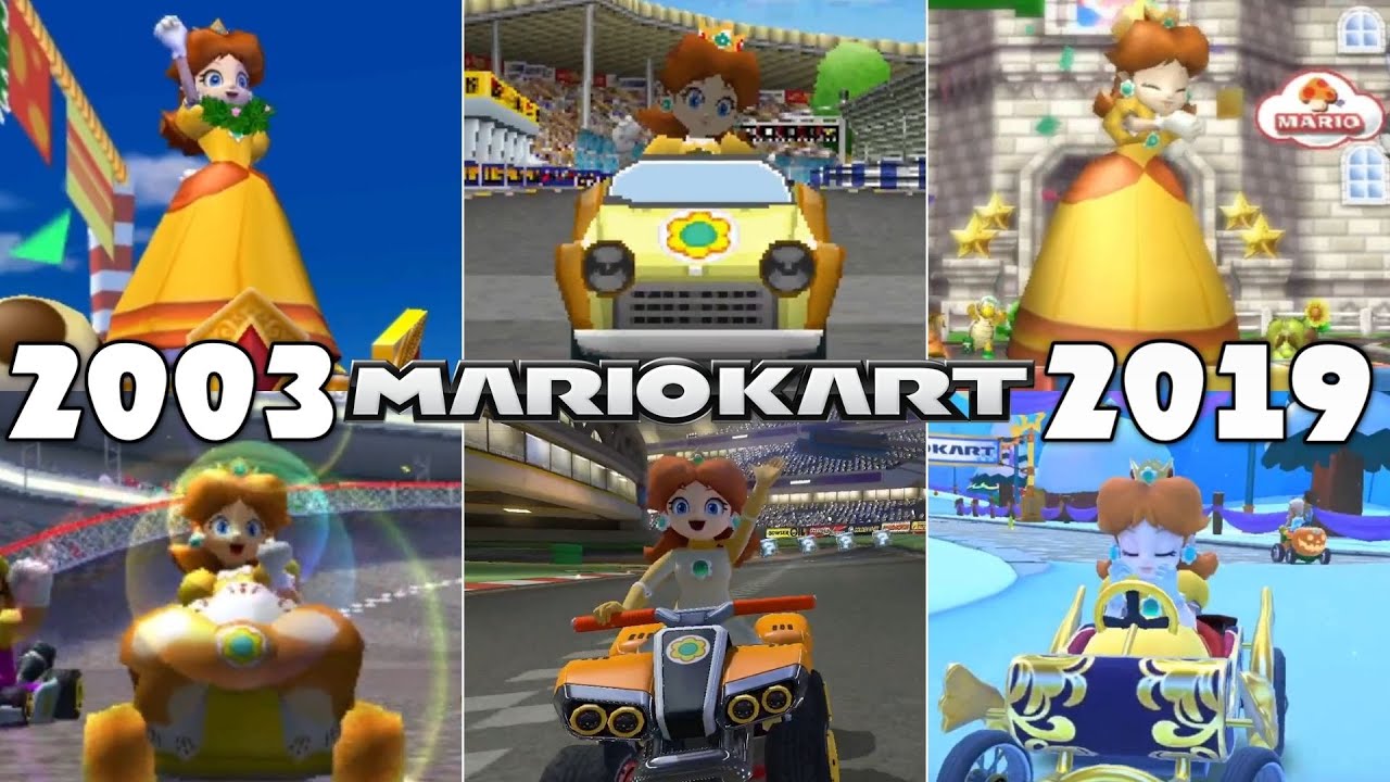 Evolution Of 1st Place (Princess Daisy) In Mario Kart Games [2003-2019]