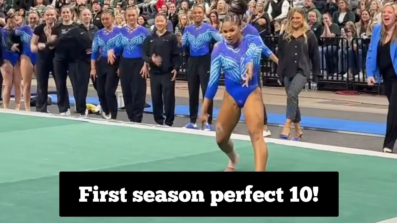 Olympian Jordan Chiles scores First Perfect 10 of the season on FLOOR vs Michigan state - Jan 2026