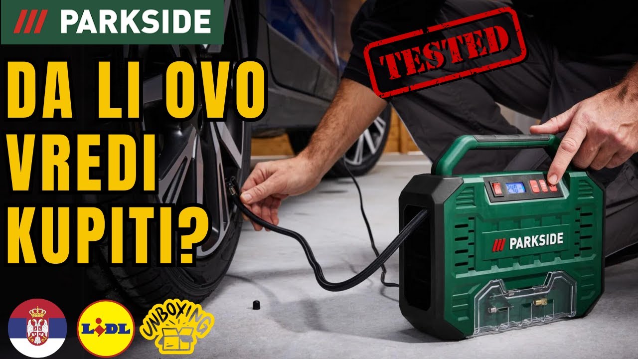 PRENOSIVI KOMPRESOR 12V / 230V  Parkside PMK 150 A1 SRPSKI SRBIJA LIDL
