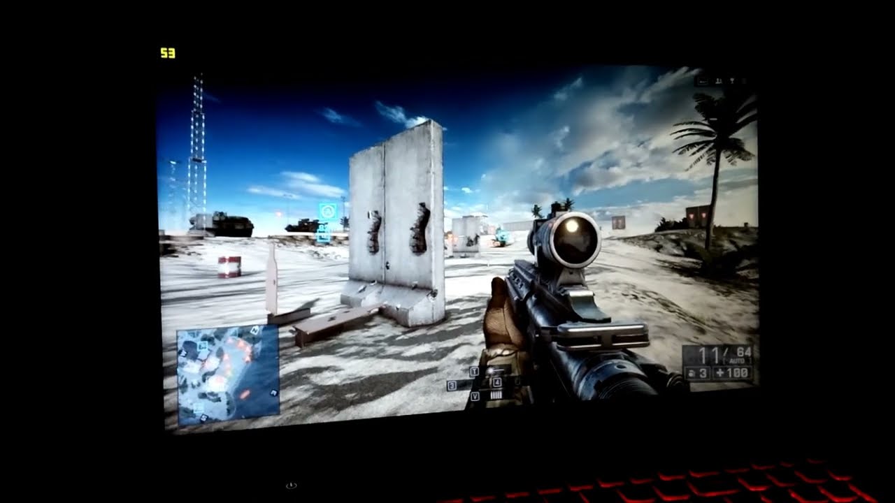 Lenovo IdeaPad Y510p - Battlefield 4 - FPS Test  (Test Range)