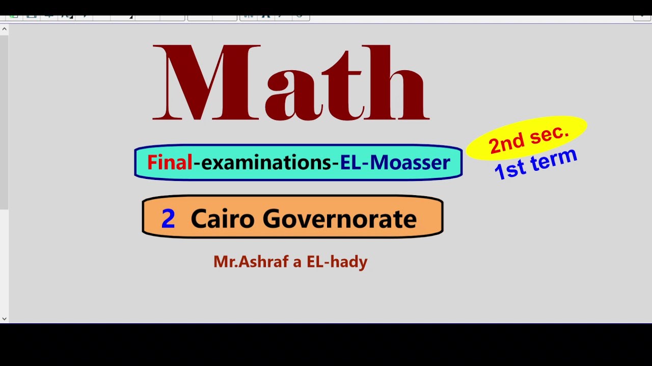 Math Revision 2nd secondary Egypt 2023 1st term | Final Exams | Model-2 | El-Moasser