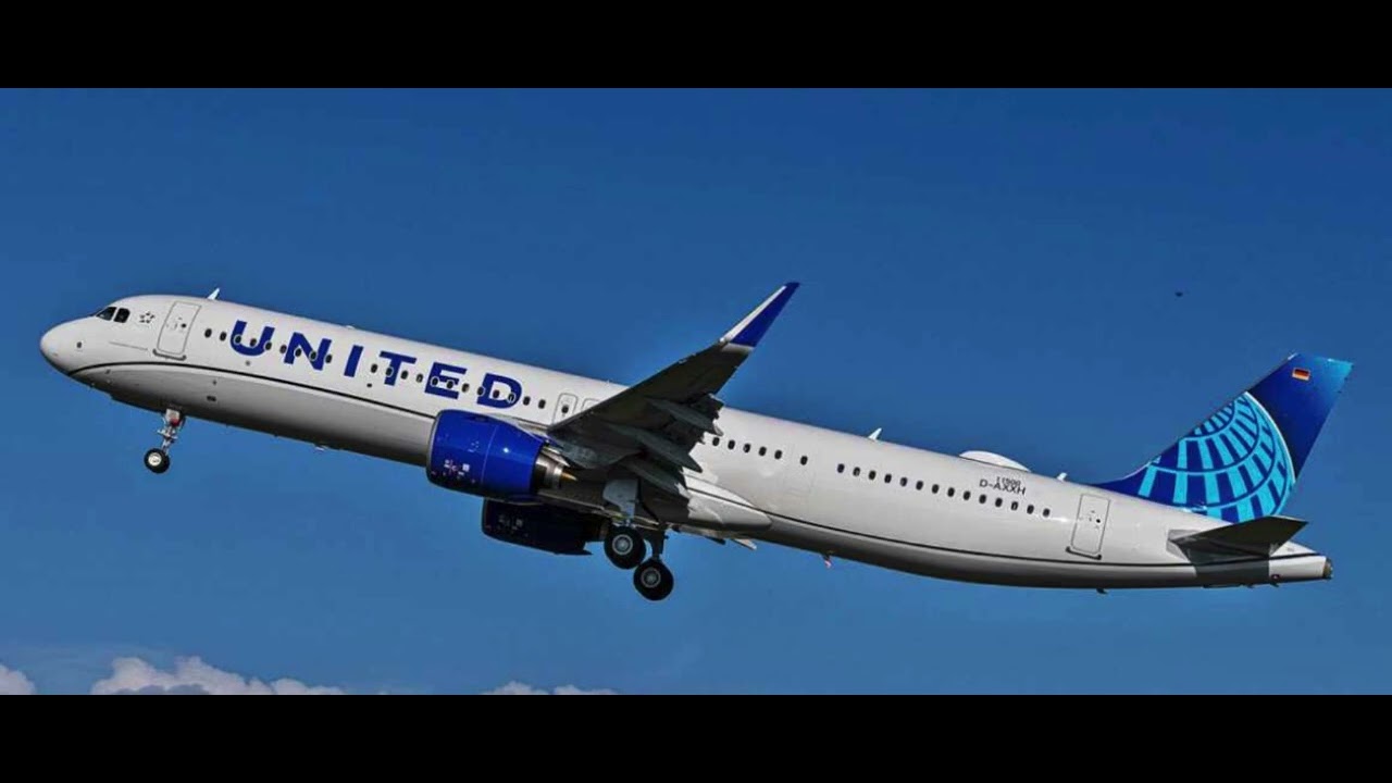 United Airbus A321 Safety announcement 