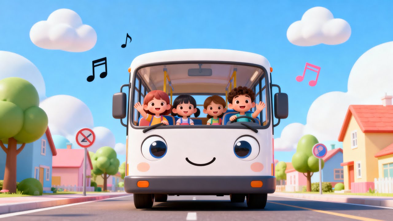 Wheels on the Bus Song for Kids 🌈 Kids Songs & Nursery Rhymes 🐶 Animal Songs 🌈 Super Simple Songs