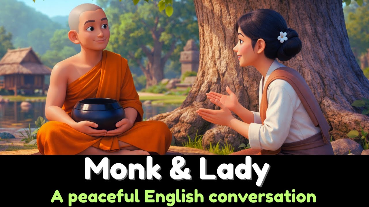 A Peaceful Conversation Between a Monk and a Lady | Simple English Story with Life Wisdom.