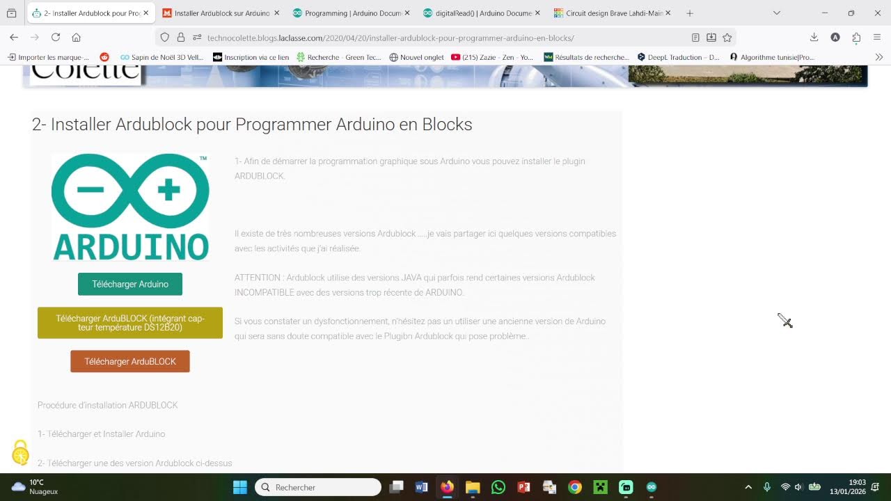 Installation d’Arduino et d’ArduBlock– Tuto Électronique n°7