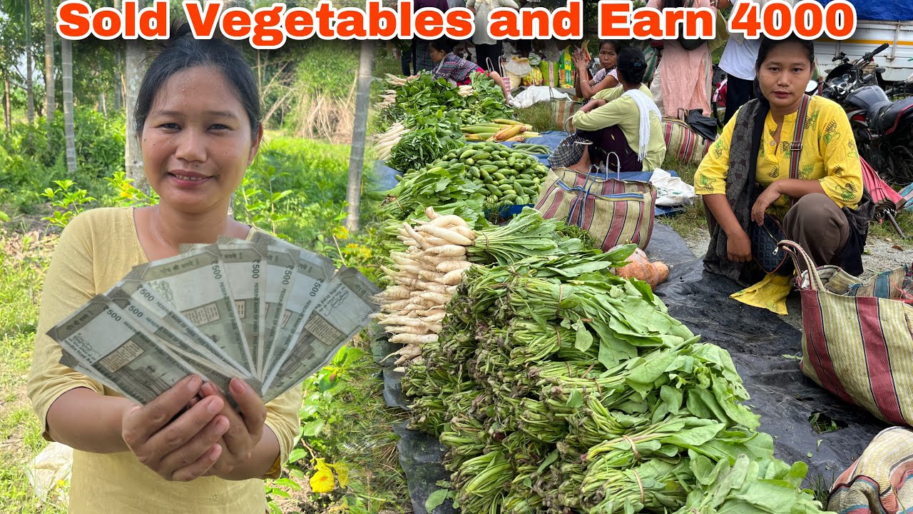 Market Mai Vegetables selling kiya | Sold Organic Vegetables in Weekly Market