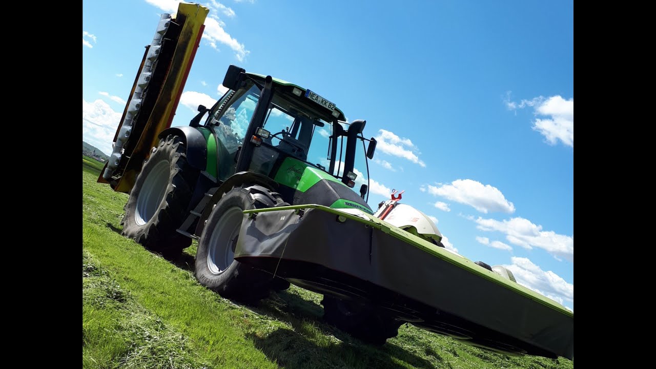 [Let´s Drive] POV Mähen Deutz Agrotron 150 + Claas/Fella Mähwerke I DE I FrankFahr