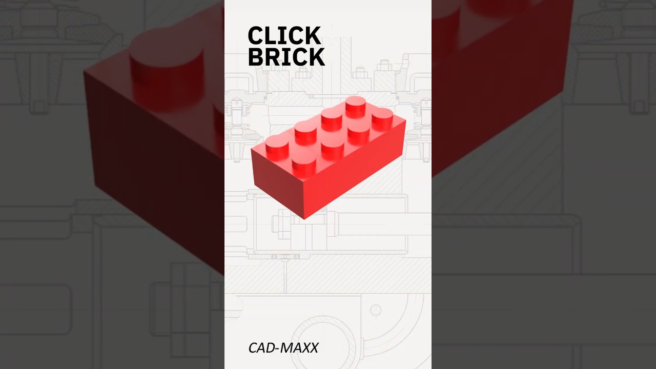 CLICK BRICK 4x2 #cad #engineering #shorts #fusion360 #tutorial #how #3d #lego #legostein #toys
