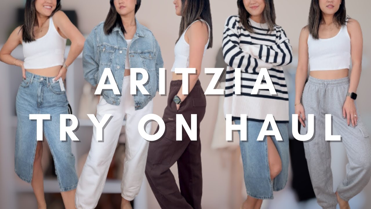 FALL ARITZIA TRY ON HAUL: the perfect striped sweater, denim, cozy joggers & more