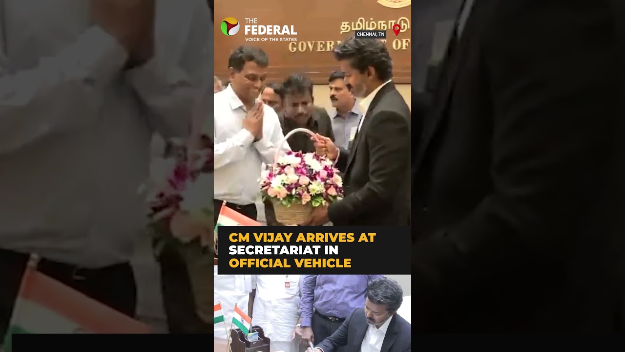 CM Vijay reaches Secretariat and assumes charge in Chief Minister's office