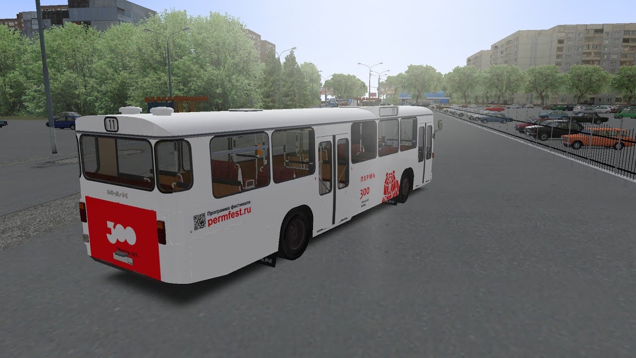 MAN SL200 в Пермской ливрее на утреннем маршруте Чистогорска, - Omsi 2 Чистогорск #9