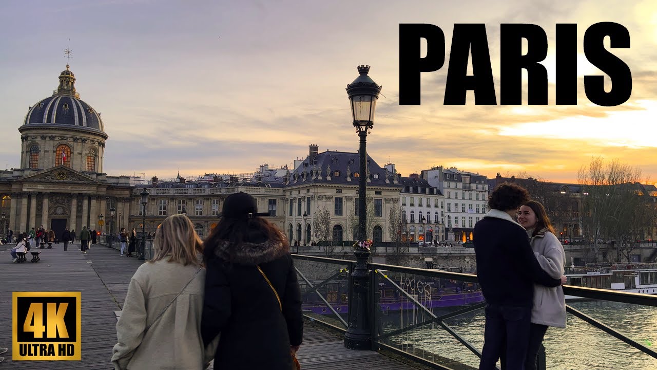 【4K】Paris Evening Walk From Louvre To Pont des Arts & All The Way To Pont Du Carrousel