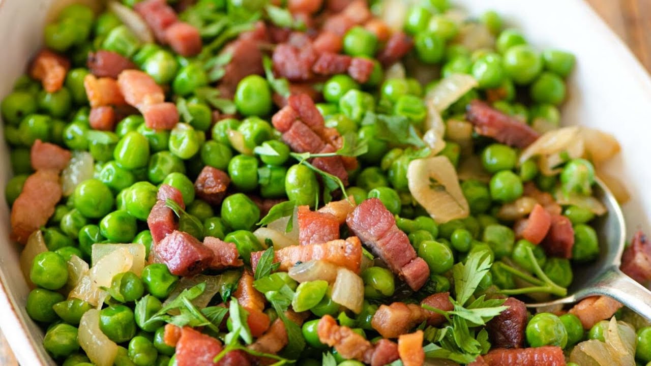 PEAS AND PANCETTA - EASY ITALIAN SIDE DISH
