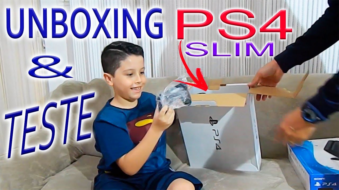 GANHEI UM PS4 SLIM 2019 - UNBOXING - ABRINDO A CAIXA DO PLAYSTATION 4 SLIM - 2215a - #NOSNOPLAY4