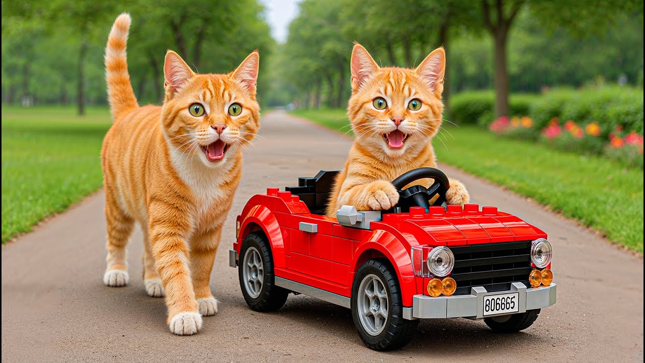Mama Cat Rewards Kitten With LEGO Car Toy After He Helps Her at Home 🐱❤️🚙 | Heartwarming Story