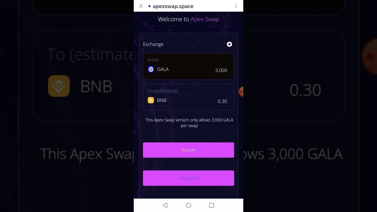 How to Swap Gala via Apex Swap