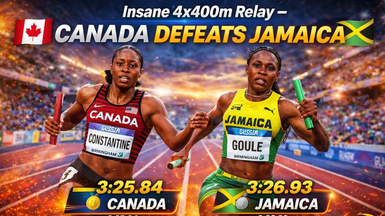 OMG!! Insane Women’s 4x400m Relay Final   Canada DEFEATS Jamaica