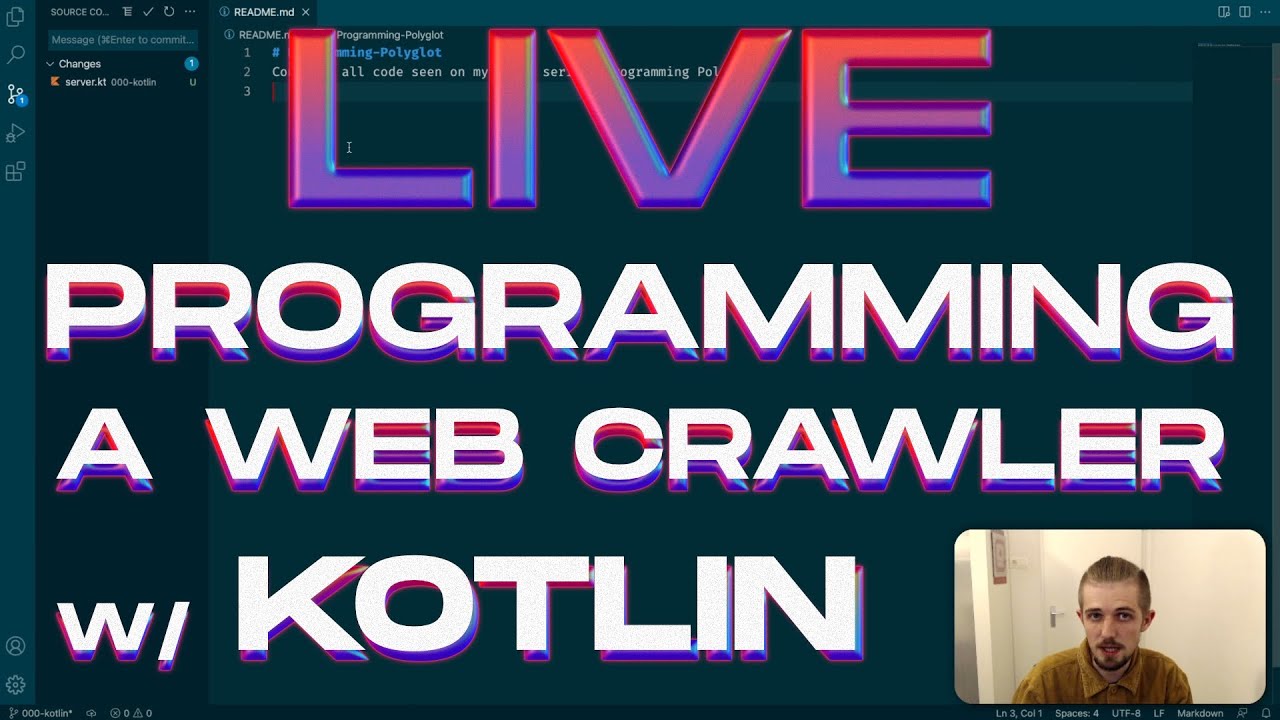 LIVE Programming a Web Crawler w/ Kotlin &ndash; Programming Polyglot #000