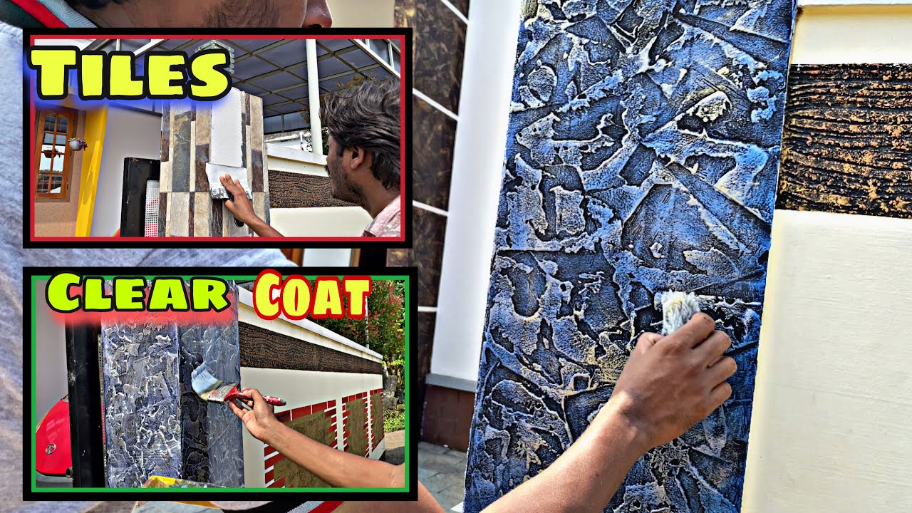 Simple texture wall painting ideas for tiles exterior