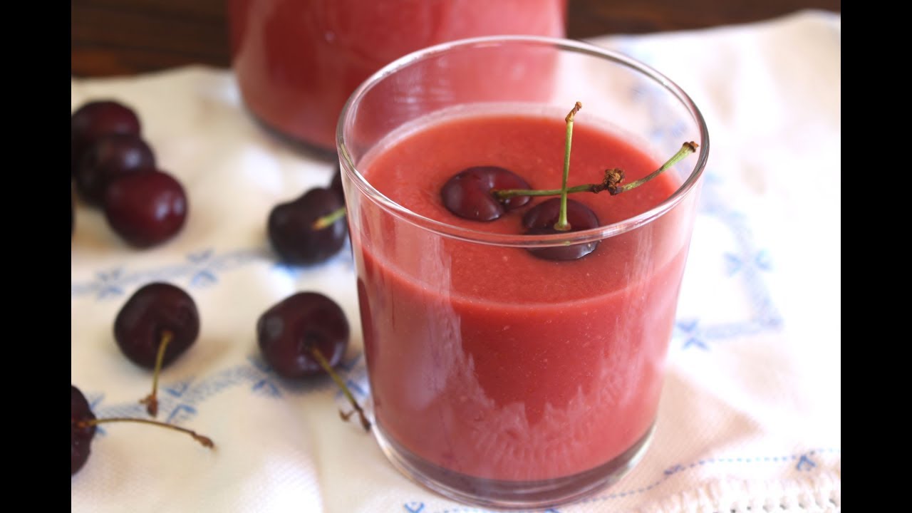 Gazpacho de cerezas con Thermomix
