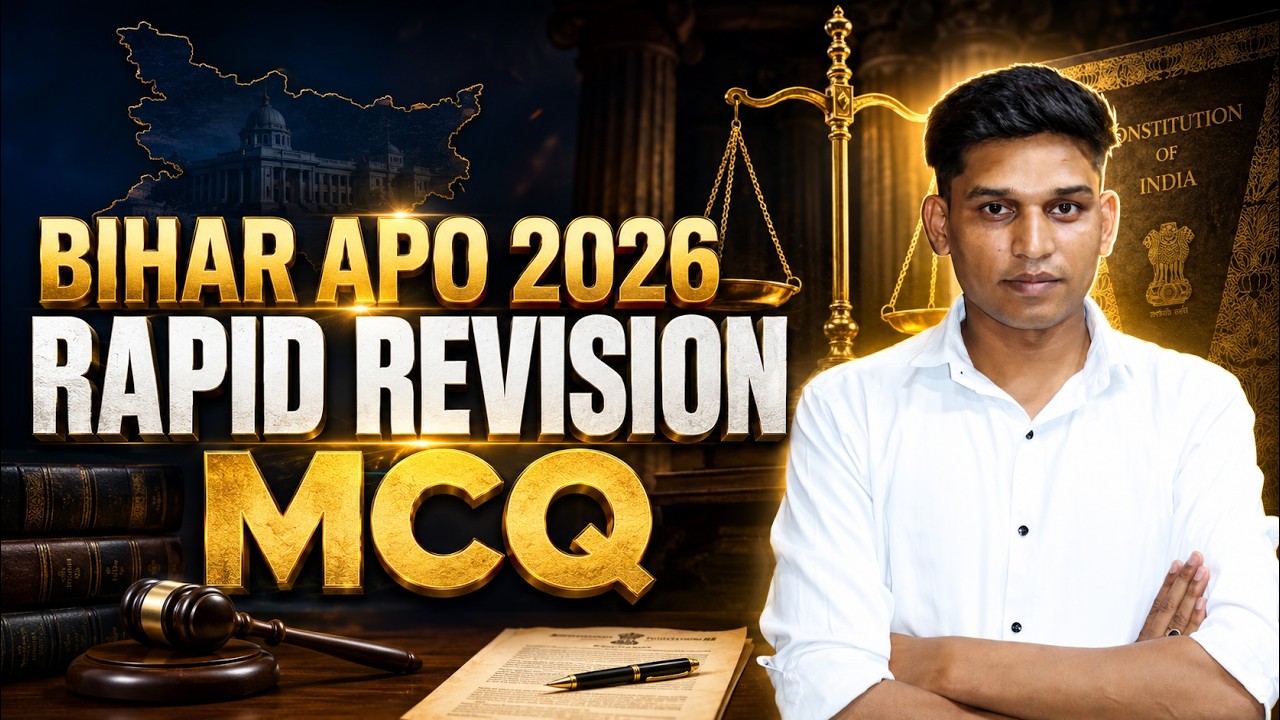 Bihar APO 2026 | Rapid Revision  Special  MCQ's Class - 05 | #biharjudiciary #biharapo