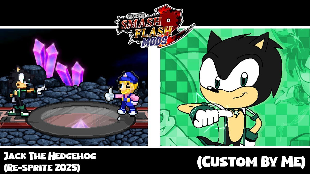 SSF2 Mods: Jack The Hedgehog (Re-sprite 2025) (By Me)