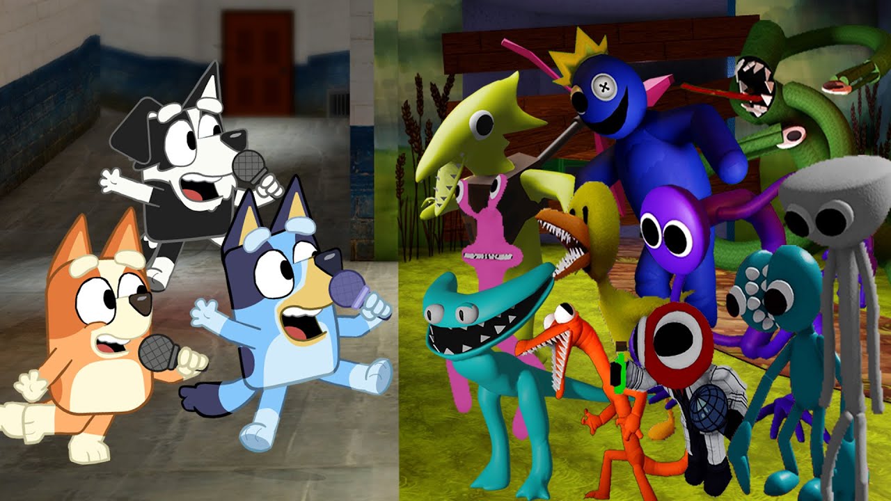 FNF SWAP Chapter 2 All Rainbow Friends Vs Bluey, Bingo & Mackenzie - Friday Night Funkin' Roblox Mod