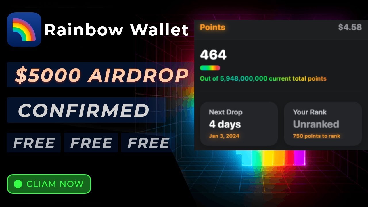 Rainbow Wallet Confirm #Airdrop | $5000+ Profit | Claim free #rainbow points | Huge Airdrop