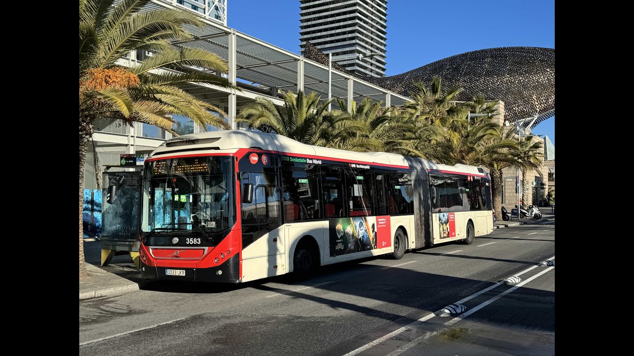 [Original Video] Spain Barcelona TMB @TMB_Barcelona Bus Route V27 Pg Marítim to Canyelles