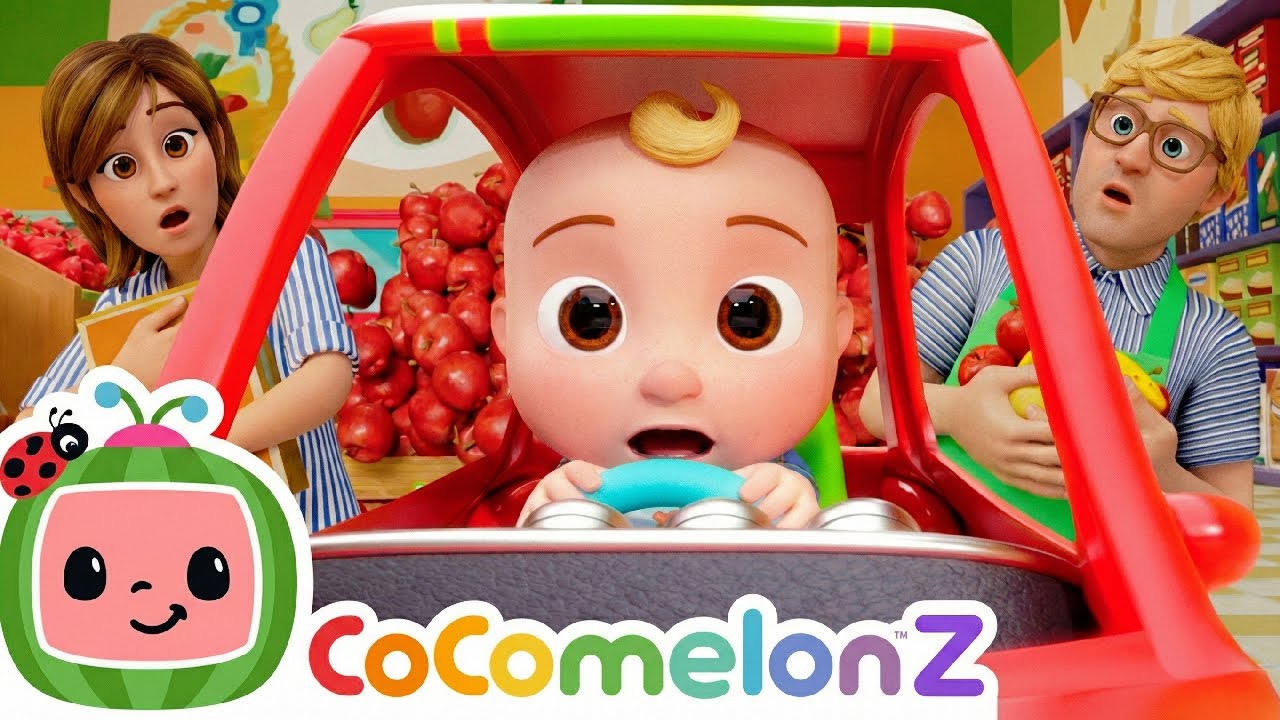 Grocery Store Fruit Chase! 🍎🍌 Shopping Cart Song | CoComelonz Kids Rhymes